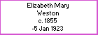 Elizabeth M Weston, born circa 1855