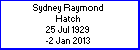 Sydney R Hatch, born 25 July 1929