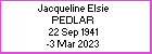 Jacqueline E Pedlar