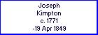 Joseph Kimpton, born circa 1771, died 19 April 1849