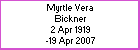 Myrtle V Bickner