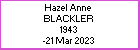 Hazel A Blackler