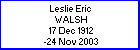 Leslie E Walsh