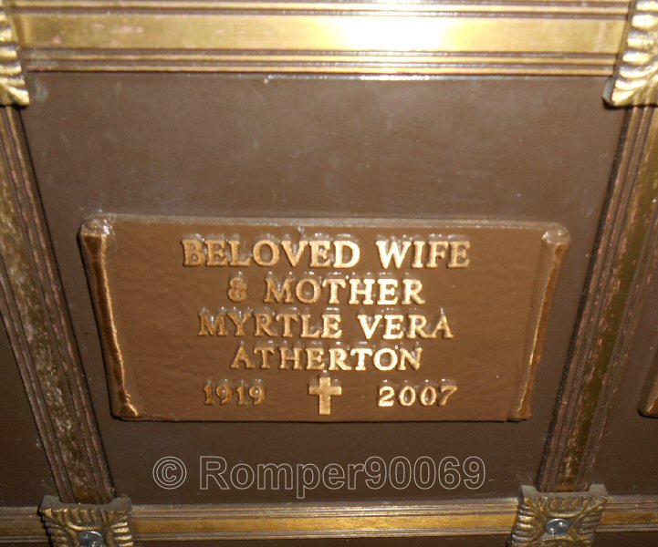 The monument of Myrtle Grave Atherton
