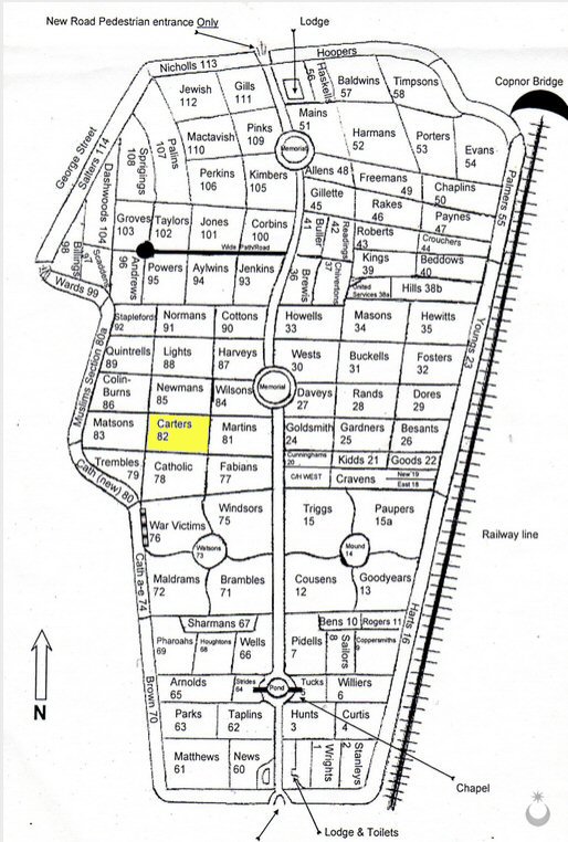 Kingston Cemetery, Portsmouth plan